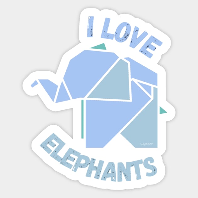 I love elephant Sticker by LukjanovArt